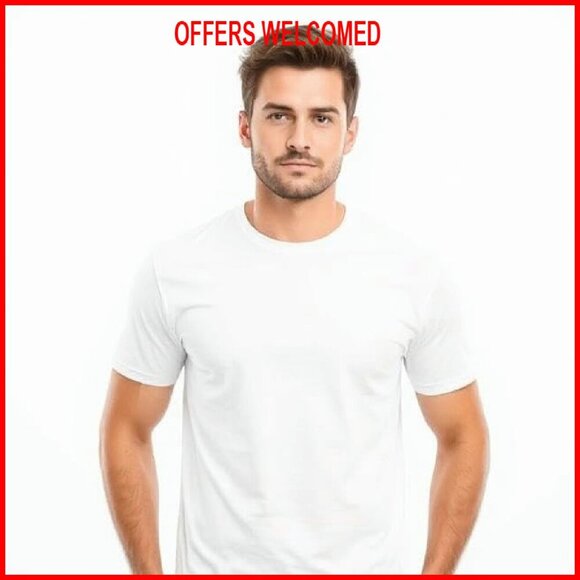 5XL Round Neck Cotton T-Shirt, Tagless, Spring Back Fit, Comfortable - Picture 7 of 8
